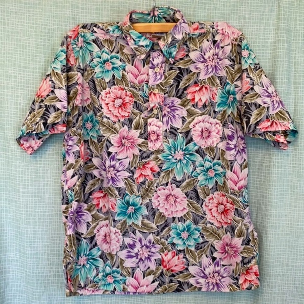 REYN SPOONER Men’s Hawaiian Floral Shirt SZ M